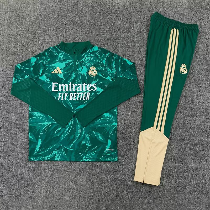 26-27 Real Madrid Mens Kit Green Camouflage Half Pull Training Suit Yupoo 7