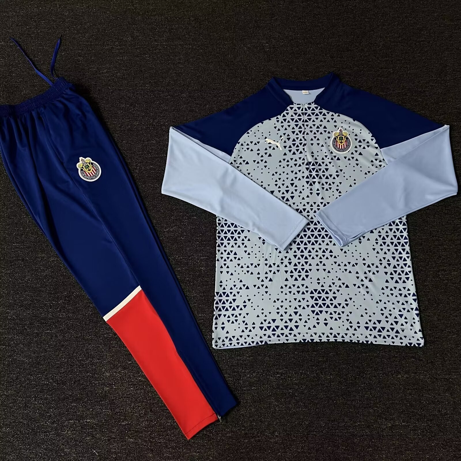 23-24 Chivas Guadalajara Training Suite Blue Long Sleeve Kits Cheap Jerseys Yupoo 1