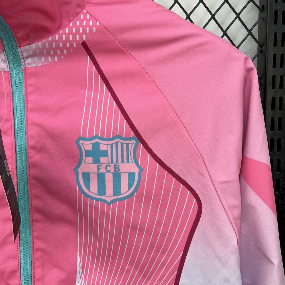 25-26 Barcelona Pink&Blue Windbreaker Double-Sided Jackets AAAAJersey Dropship Yupoo 9