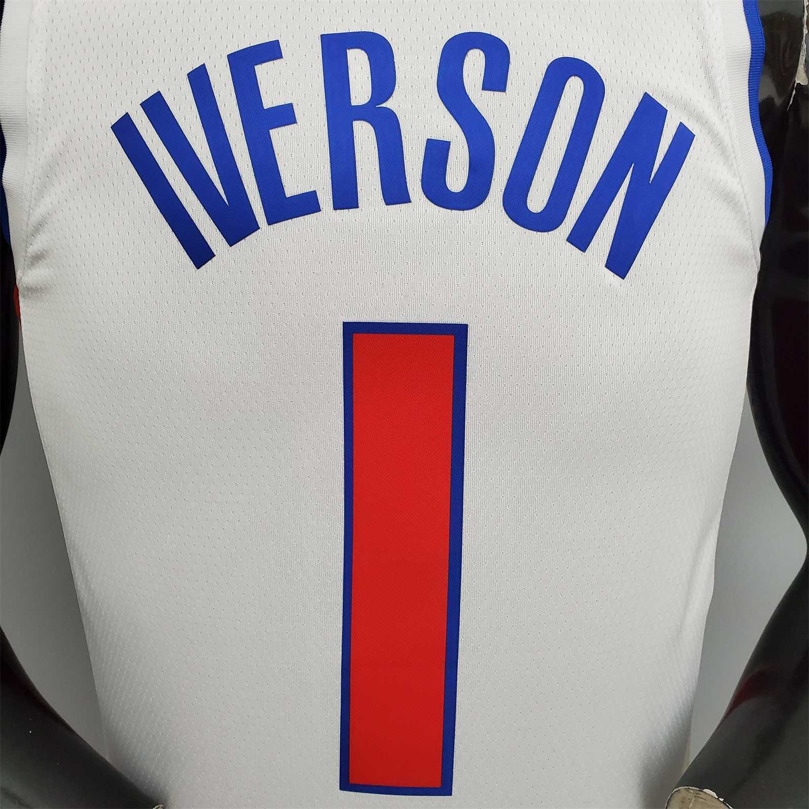 75th Anniversary Iverson #1 Pistons White 6