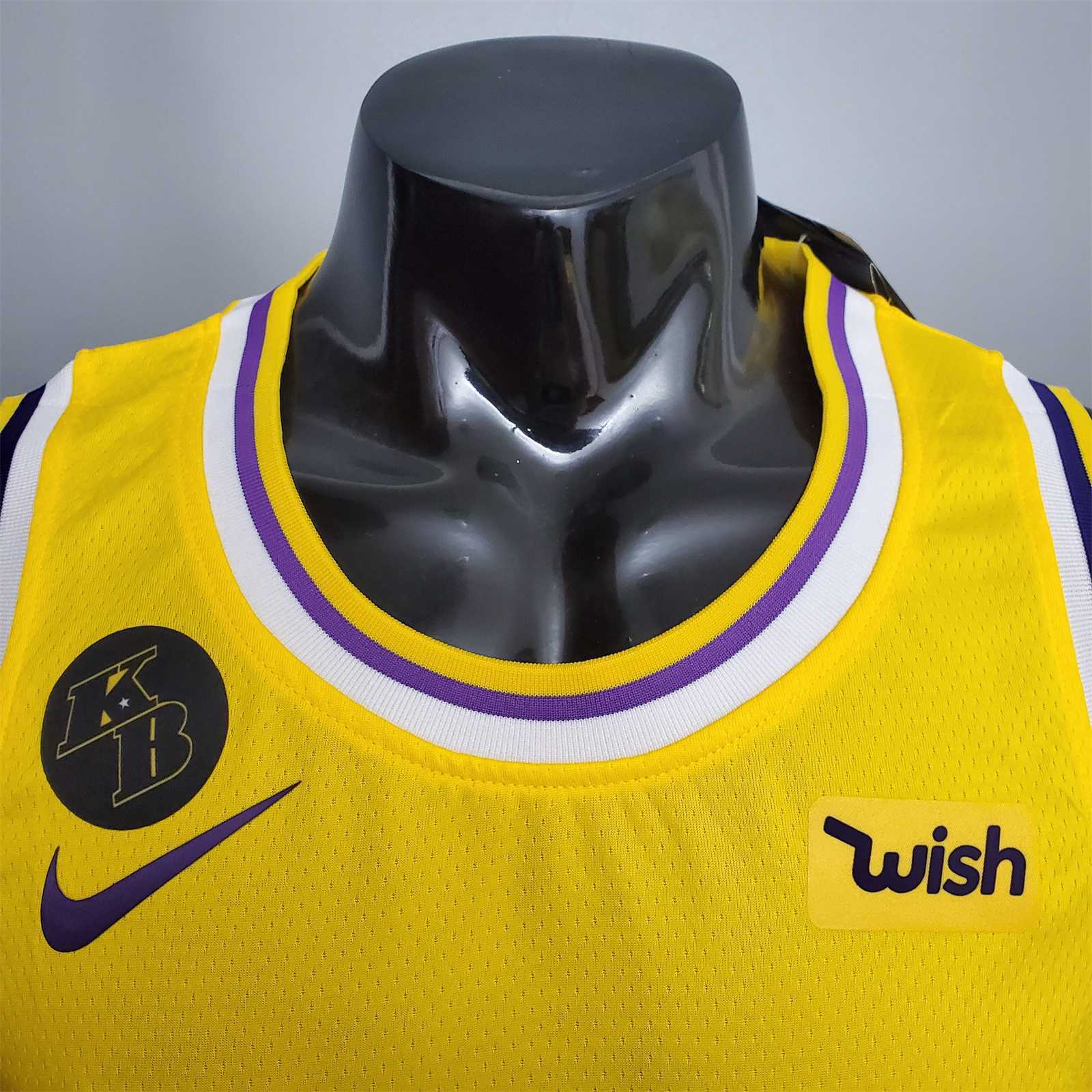 O'Neal #34 Lakers Commemorative Edition Round neck yellow 3