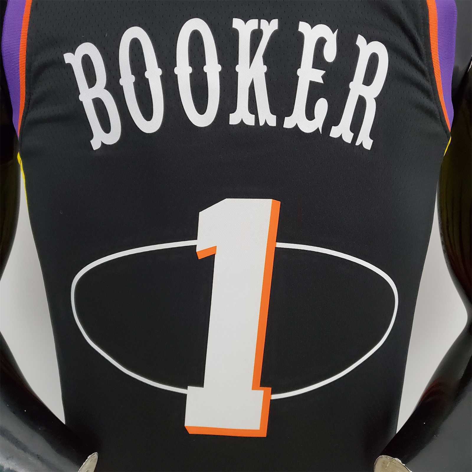 2022 Season Booker #1 Suns City Edition Black NBA Jersey 4