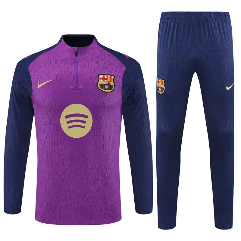 25-26 Barcelona Pink Training Kits Long Football Tracksuits