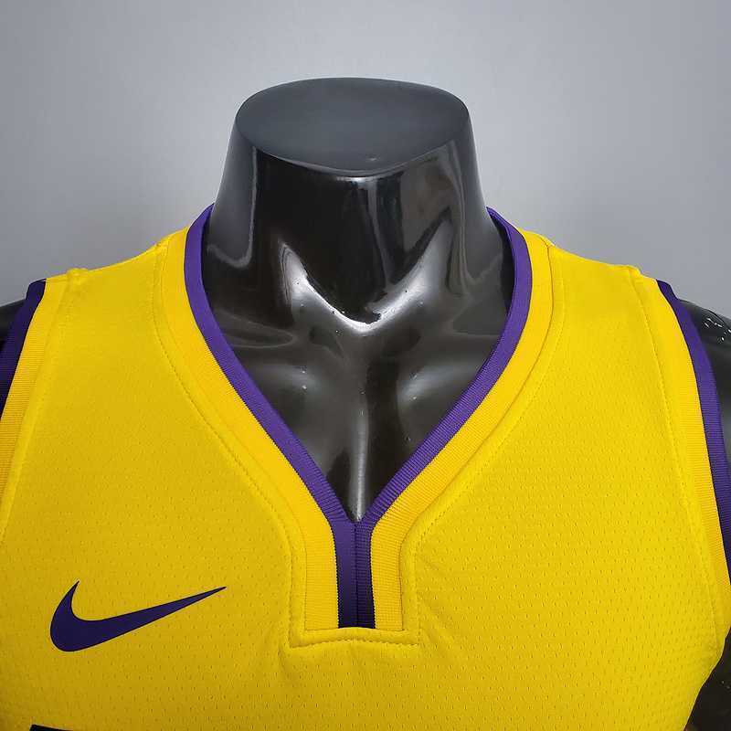 James #6 Lakers V-neck City Edition yellow 6