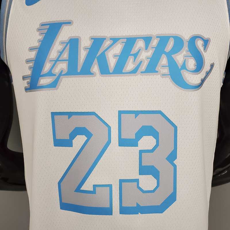 New Lakers James #23 Crew Neck Retro Limited Edition White 5