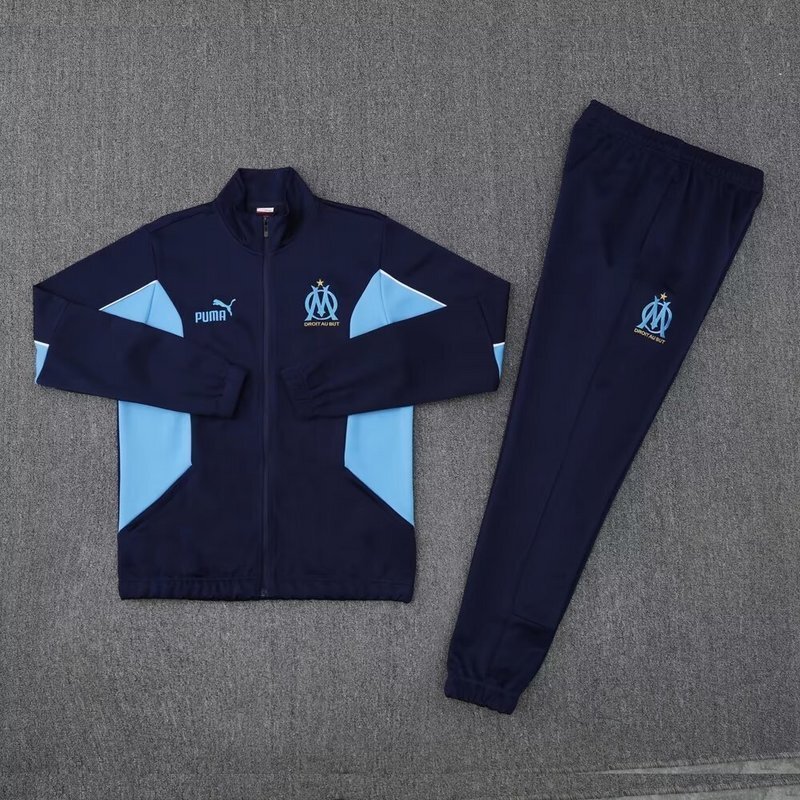 25-26 Marseille Navy&Blue Football Tracksuits Long Jacket Suits 2