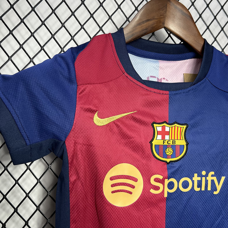 24-25 Barcelona Home Kid Kits Youth Apparels AAAAJersey Wholesale Yupoo 5