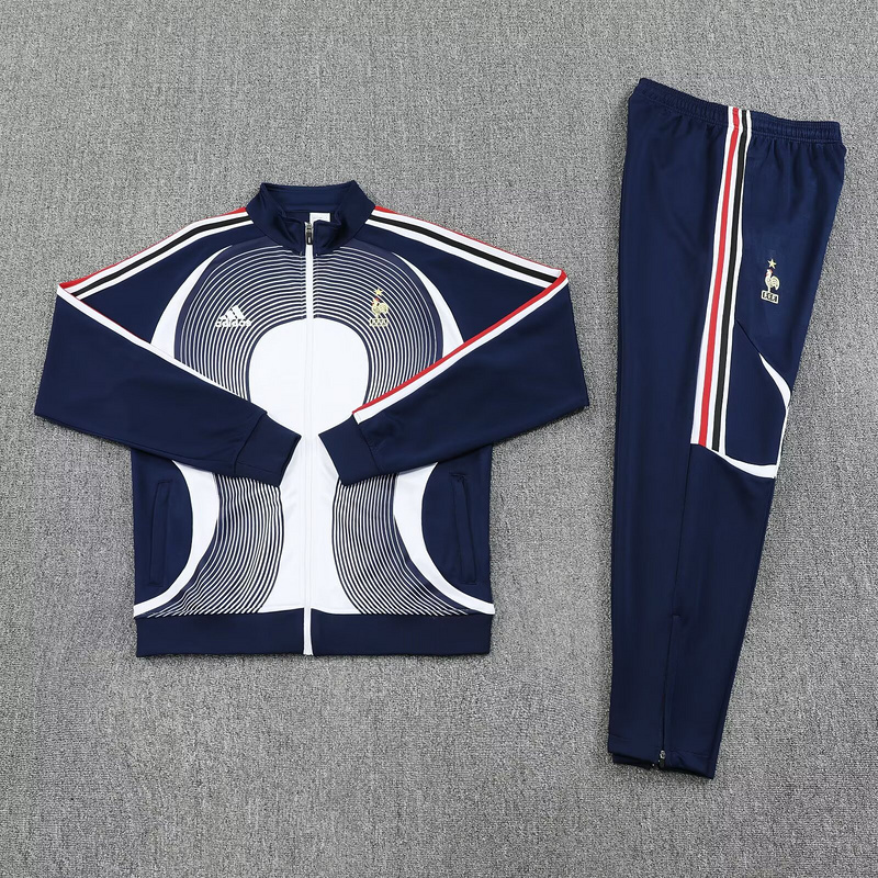 25-26 France Local Retro Football Tracksuits Long Jacket Suits 1