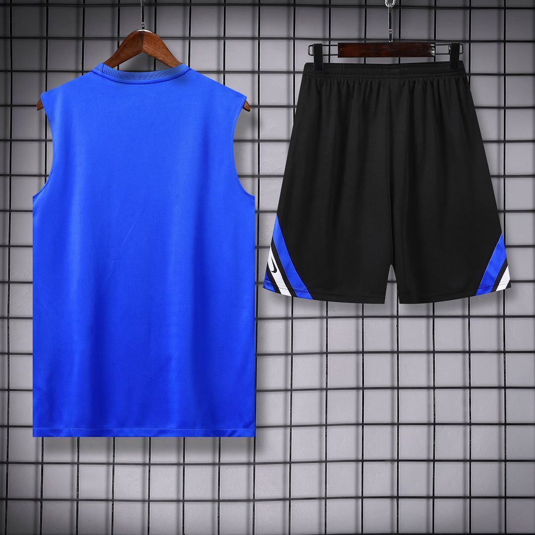 25-26 Inter Milan Retro Blue Training Kits Football Vest Suits 5
