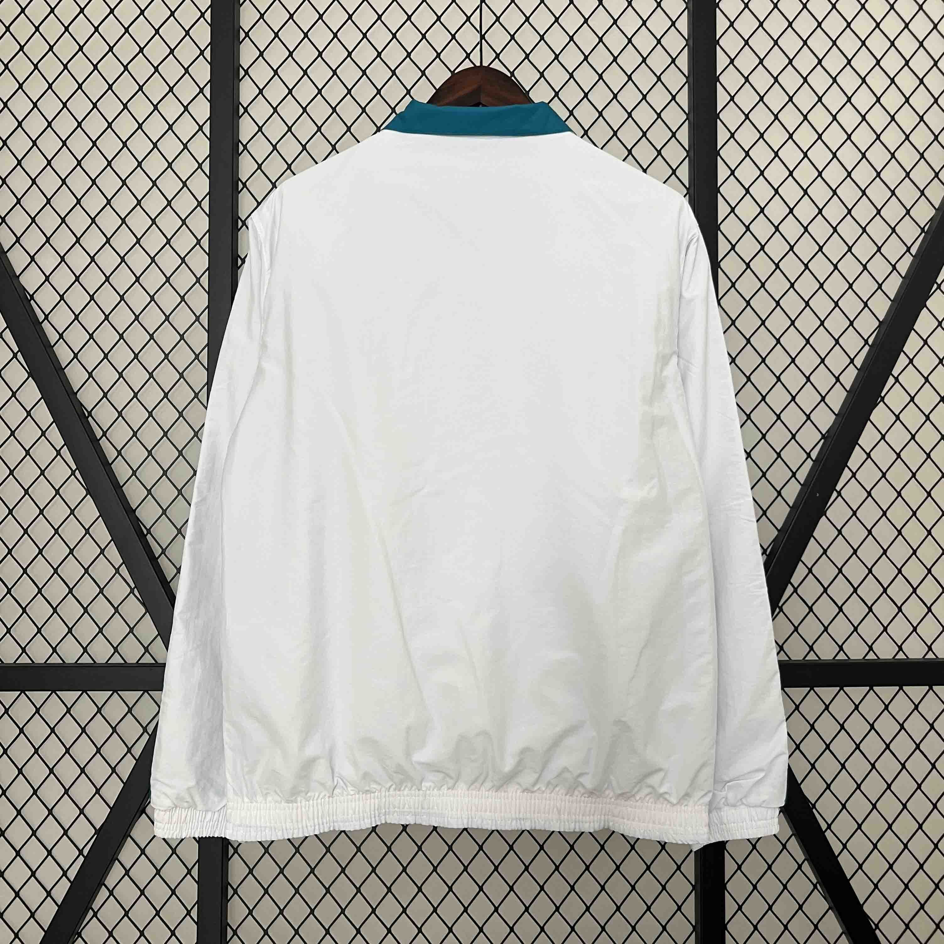 23-24 Real Madrid Trench Coat Reversible White&Blue Double-Sides Jacket AAAAJersey Yupoo 8