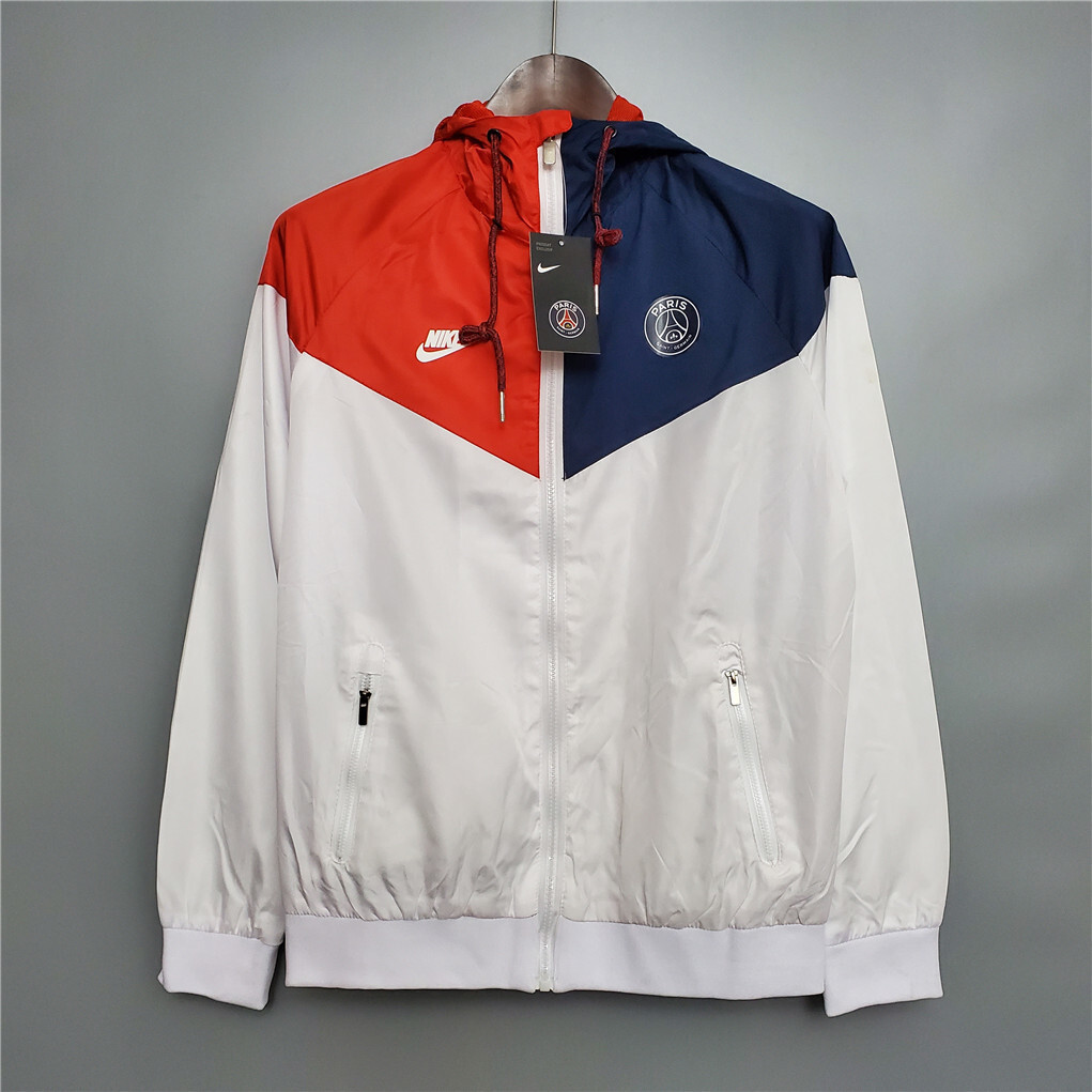20-21 PSG whiteredblue classic style windbreaker