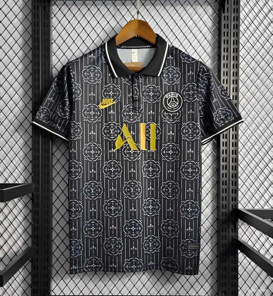 24-25 PSG Paris LV Joint Edition Kit Black POLO été Sports Shirt AAAAJersey Supplier Yupoo