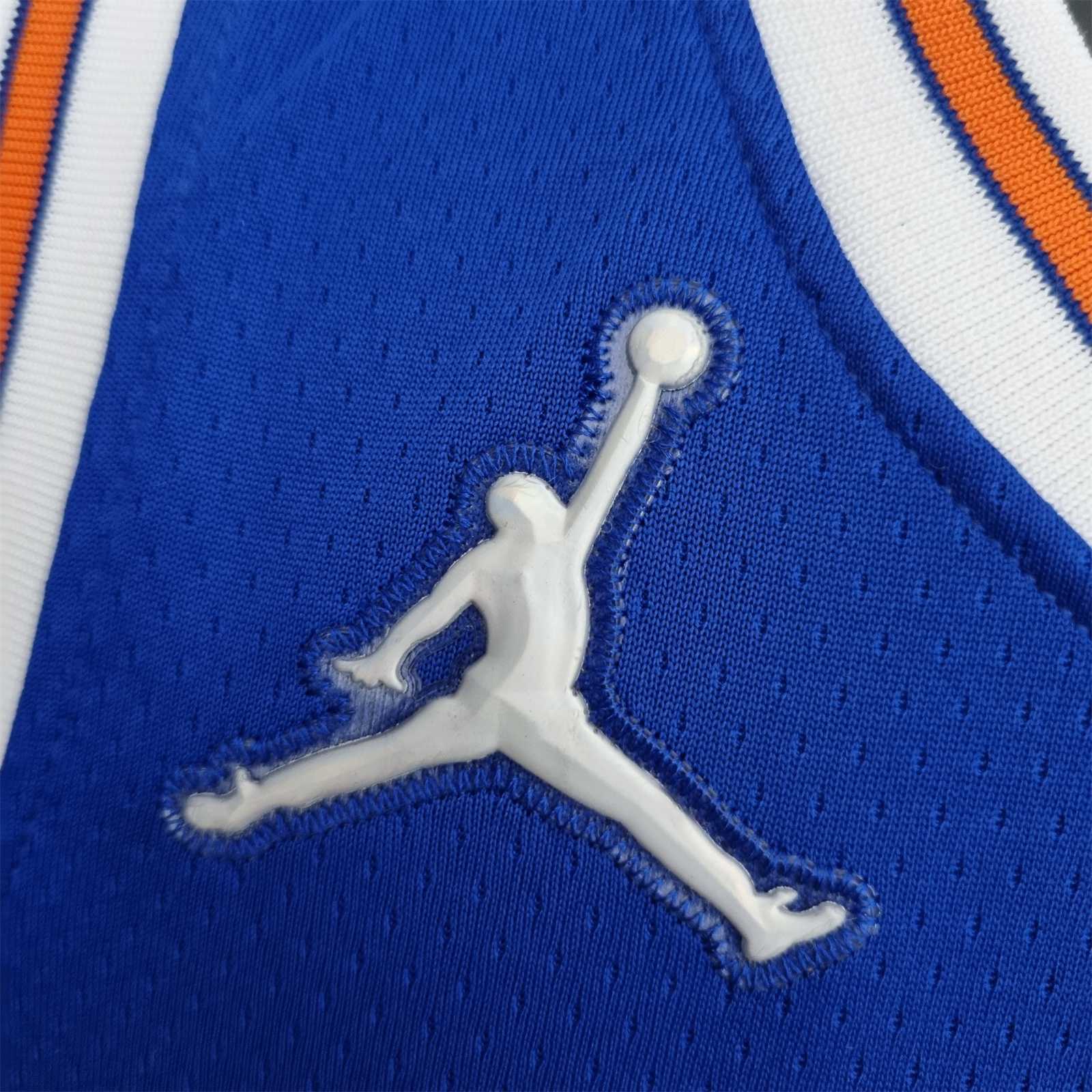 75th Anniversary Barrett#9 New York Knicks Jordan Limited Blue NBA Jersey 3