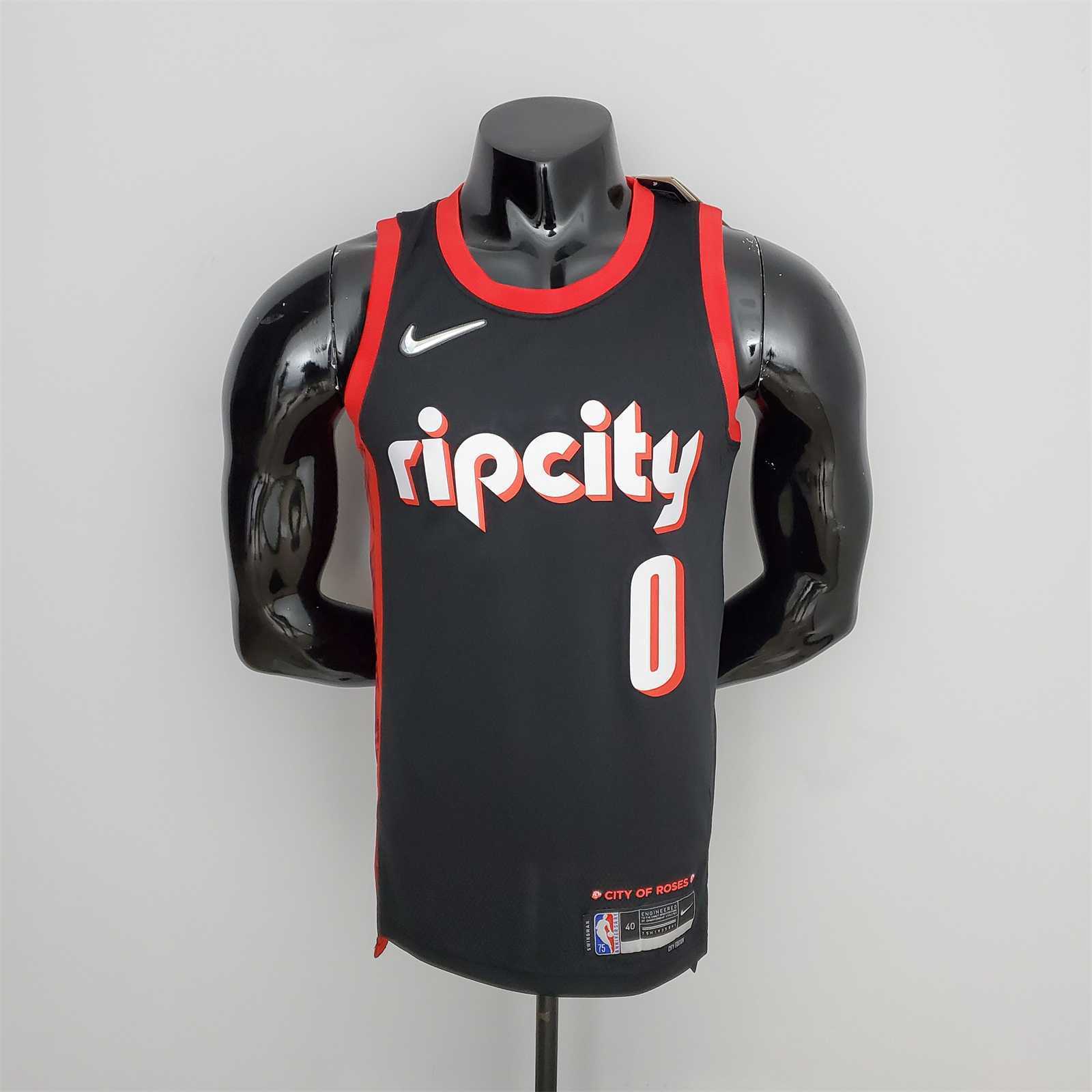 2022 Season Lillard #0 Trail Blazers Urban Edition Black NBA Jersey