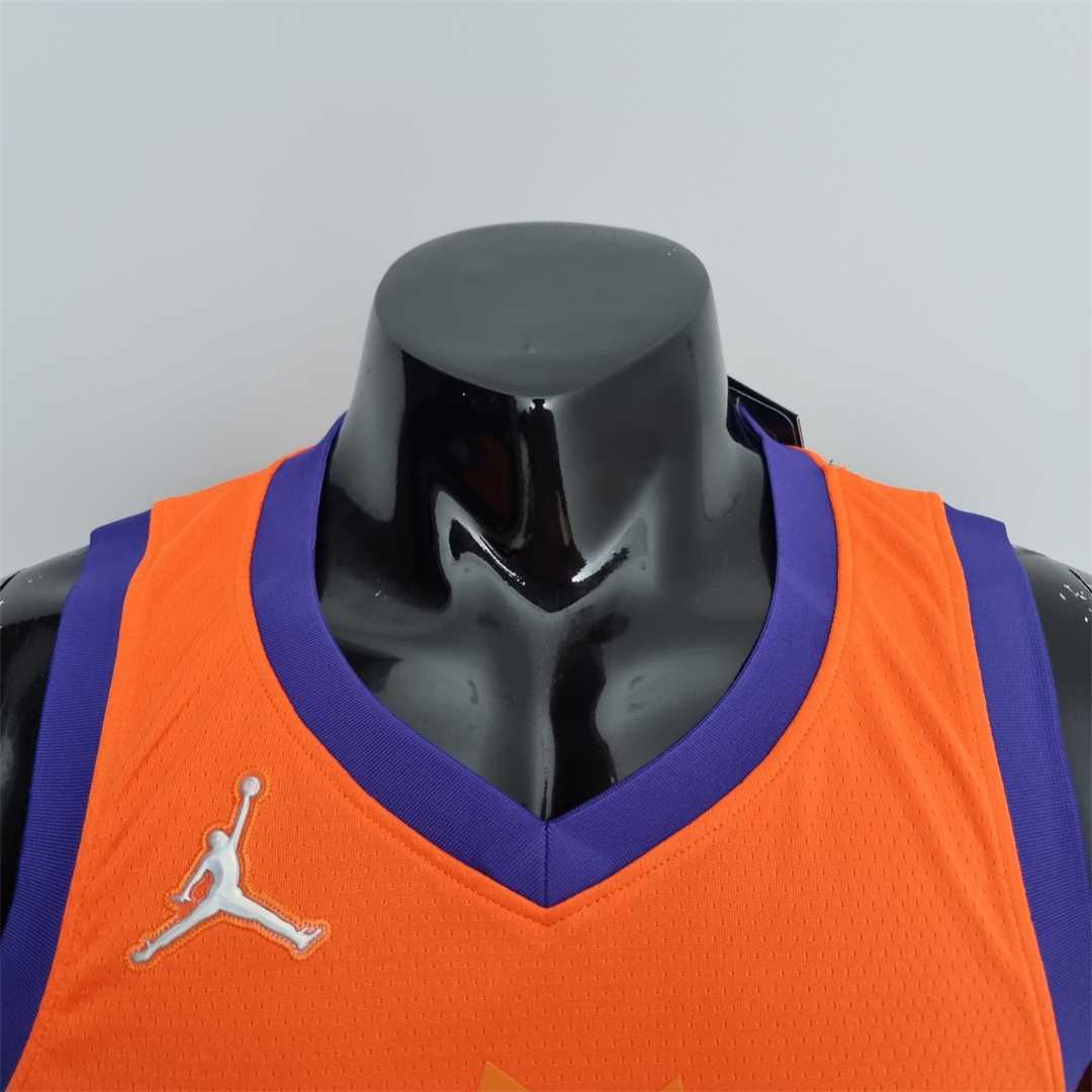75th Anniversary BOOKER#1 Phoenix Suns Jordan Theme Orange NBA Jersey 9