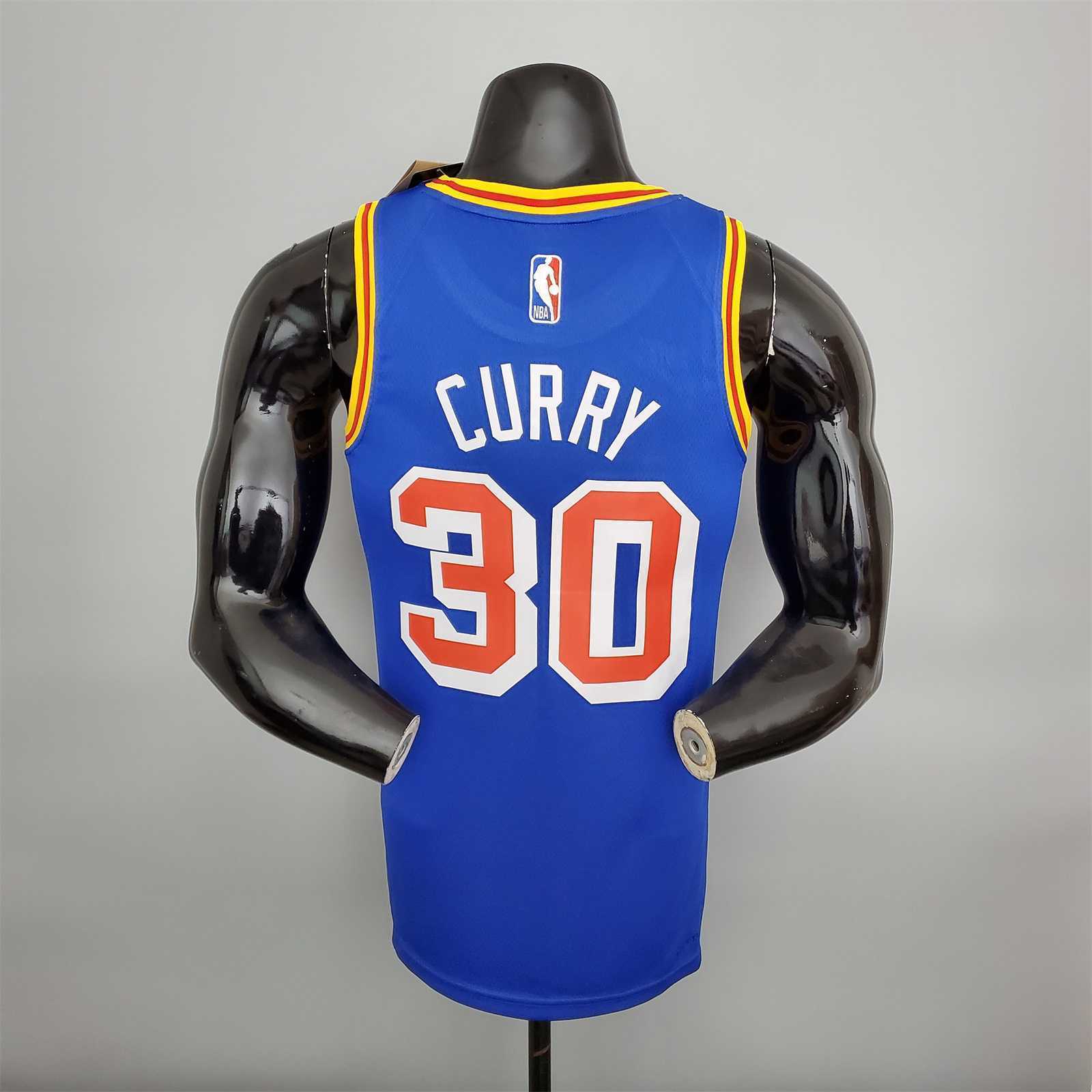 75th Anniversary Curry #30 Warriors Retro Blue 6