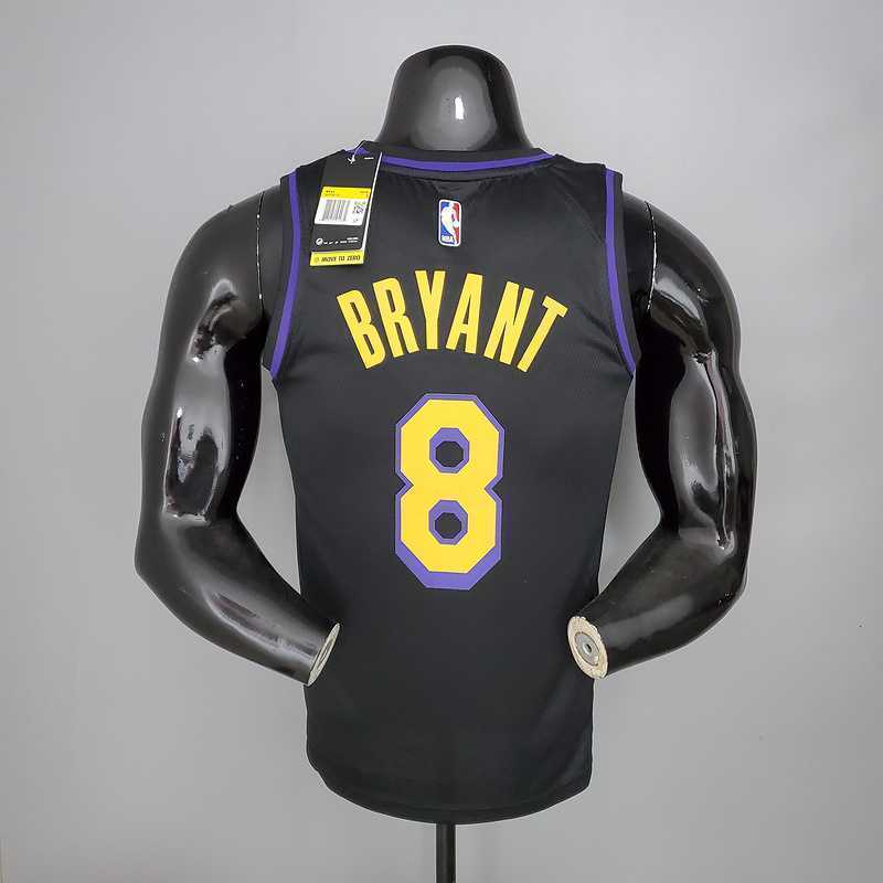 2021 Bryant#8 Los Angeles Lakers Black Latin Black 3