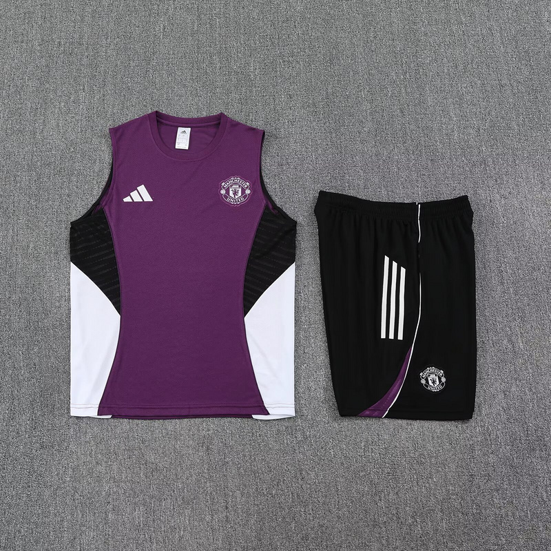 25-26 Manchester United Rose Training Kits Football Vest Suits 1