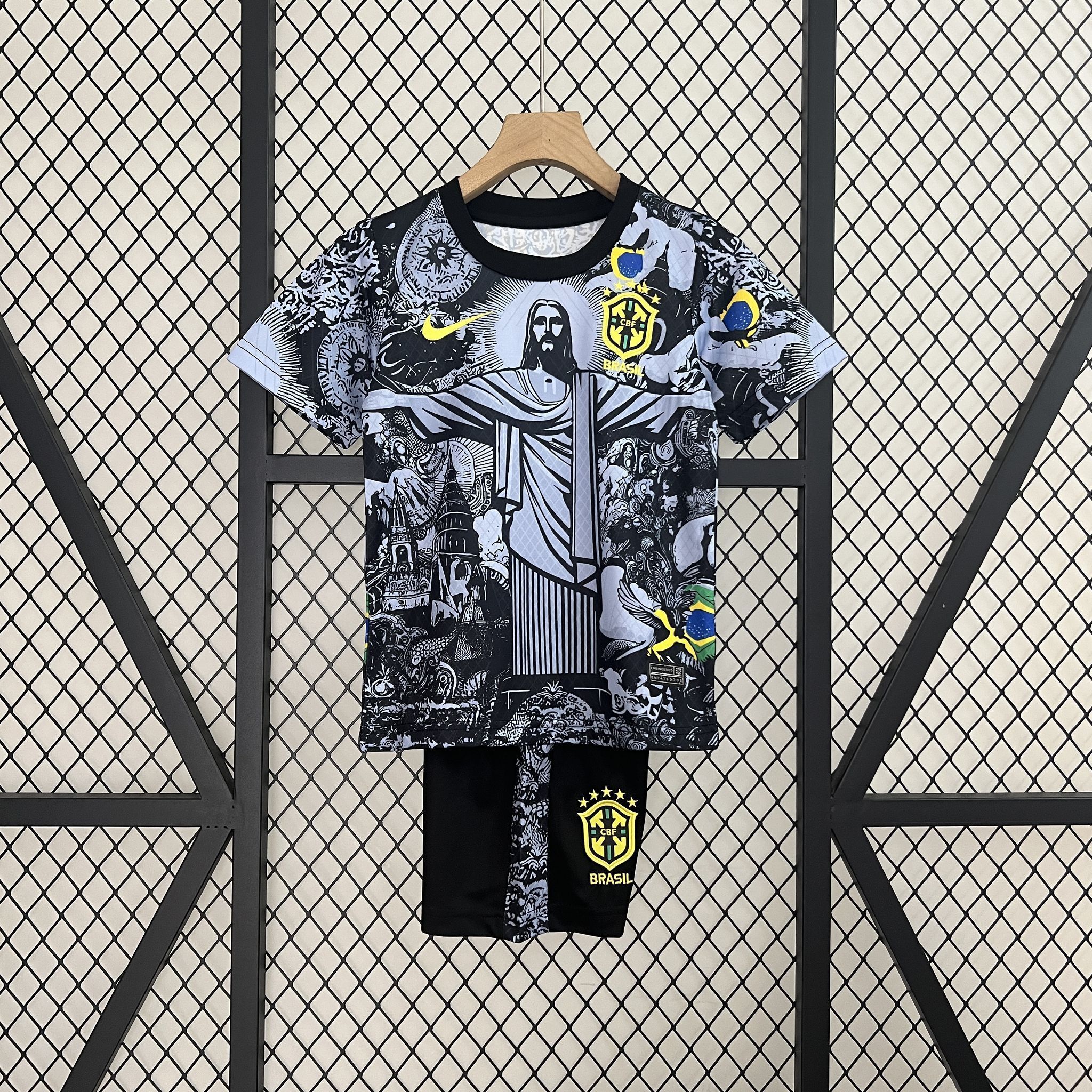 24-25 Brazil Gray Jesus Special Kid Kits Youth Apparels AAAAJersey Supplier Yupoo
