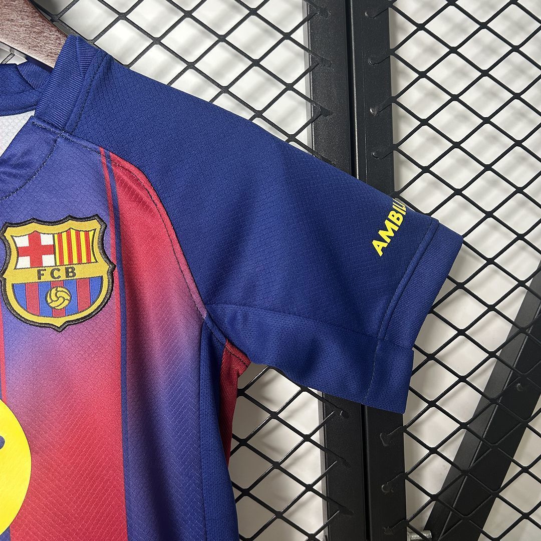 25-26 Barcelona Home Kid Kits Youth Apparels AAAAJersey Supply Yupoo 8