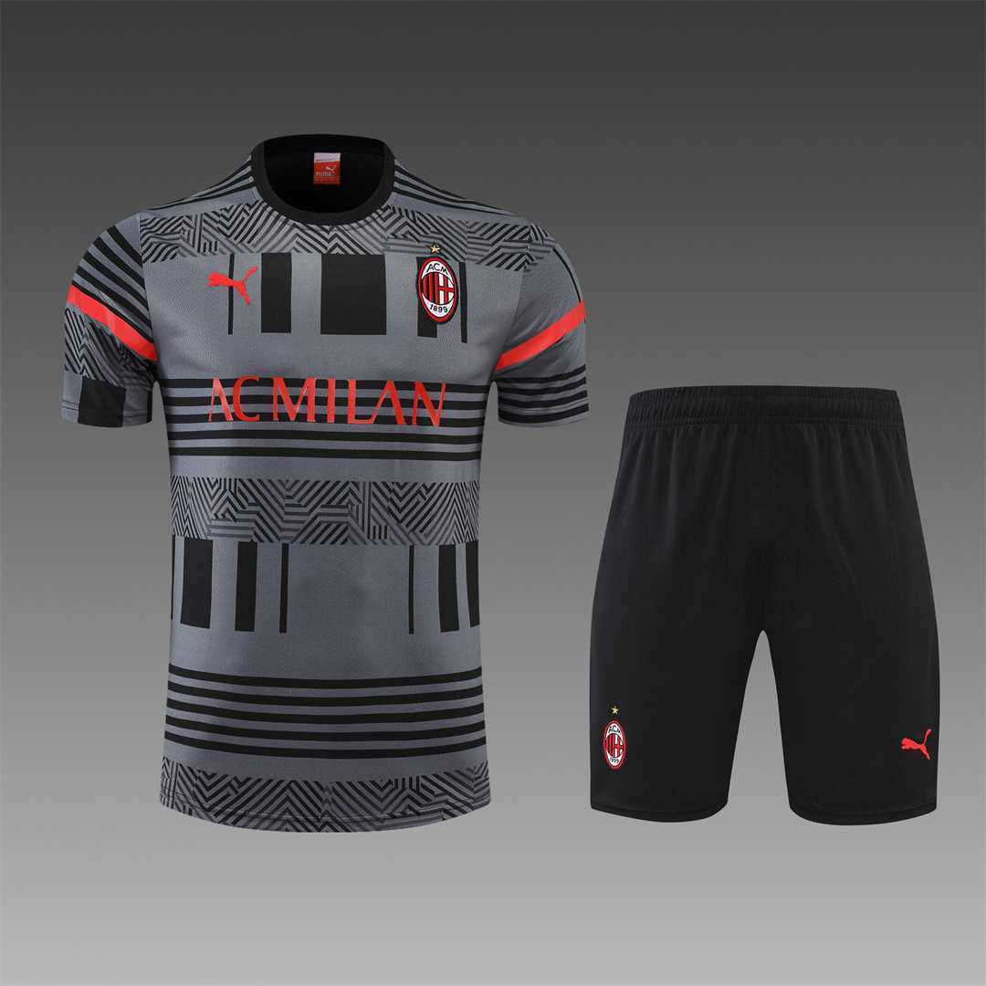 22-23 AC Milan Training Suit Short Sleeve Kit Grey 20