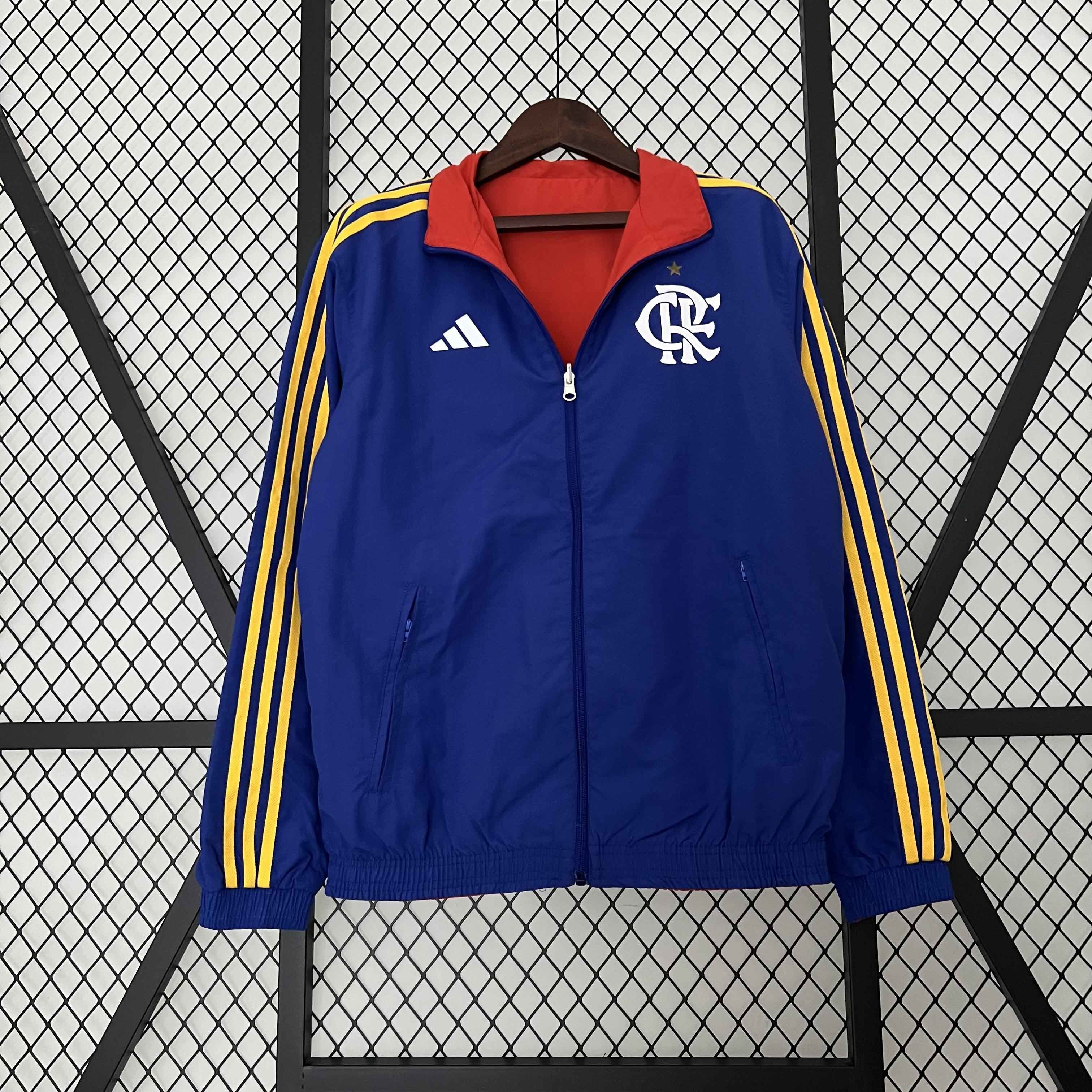 23-24 Flamengo Reversible Windbreaker Red&Blue Double-Sides Jacket Soccer Jerseys For Sale 4