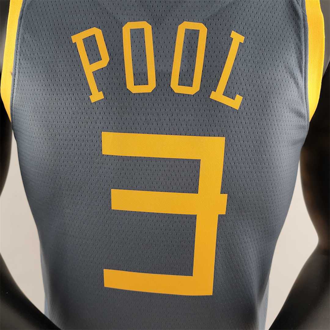 2018 POOLE#3 Golden State Warriors Grey NBA Jersey 9