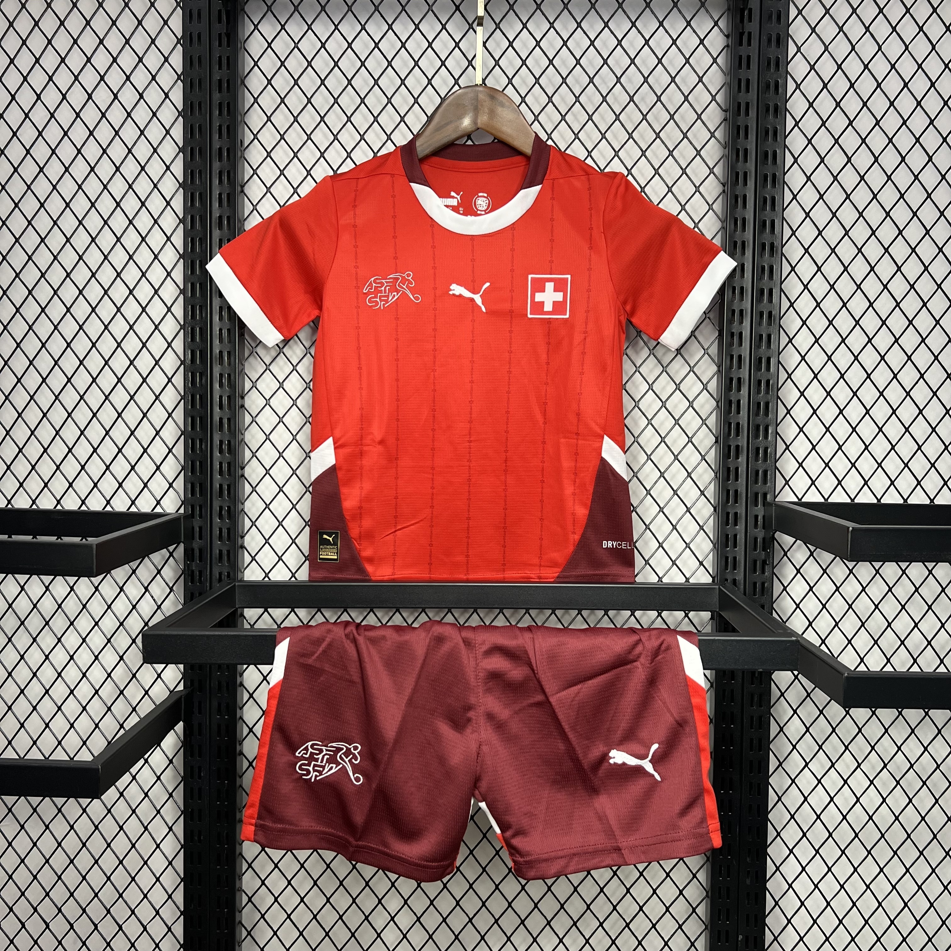2024 Switzerland Home Kid Kits UEFA Euro Youth Apparels Football AAAAJersey Supplier