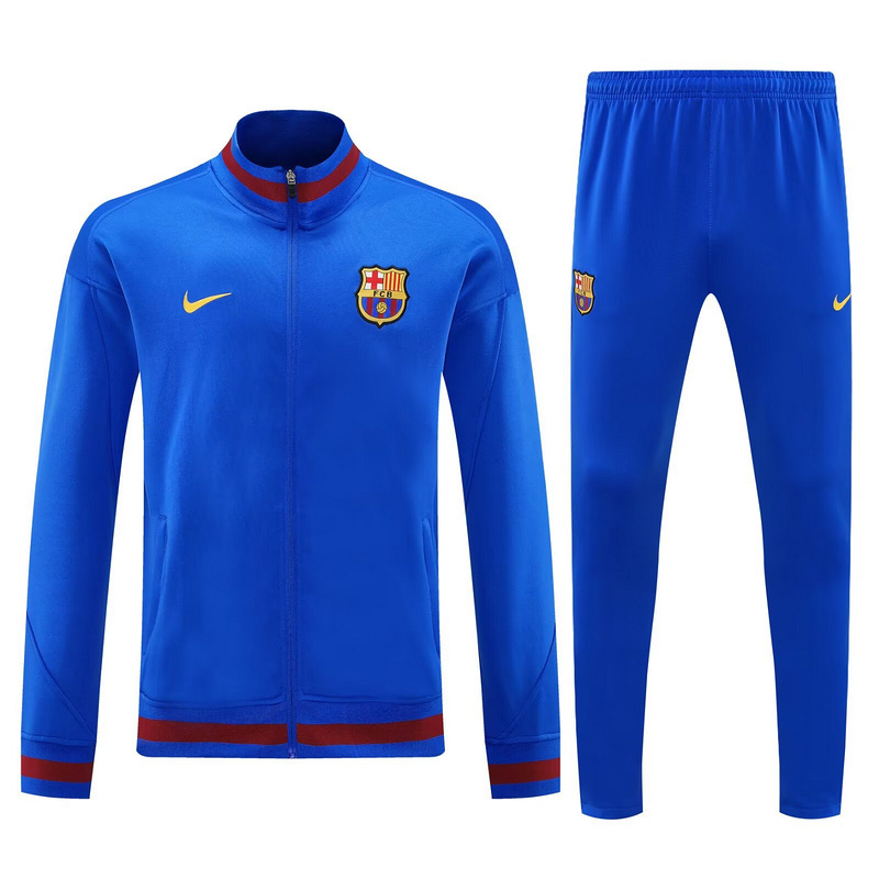 25-26 Barcelona Blue Football Tracksuits Long Jacket Suits