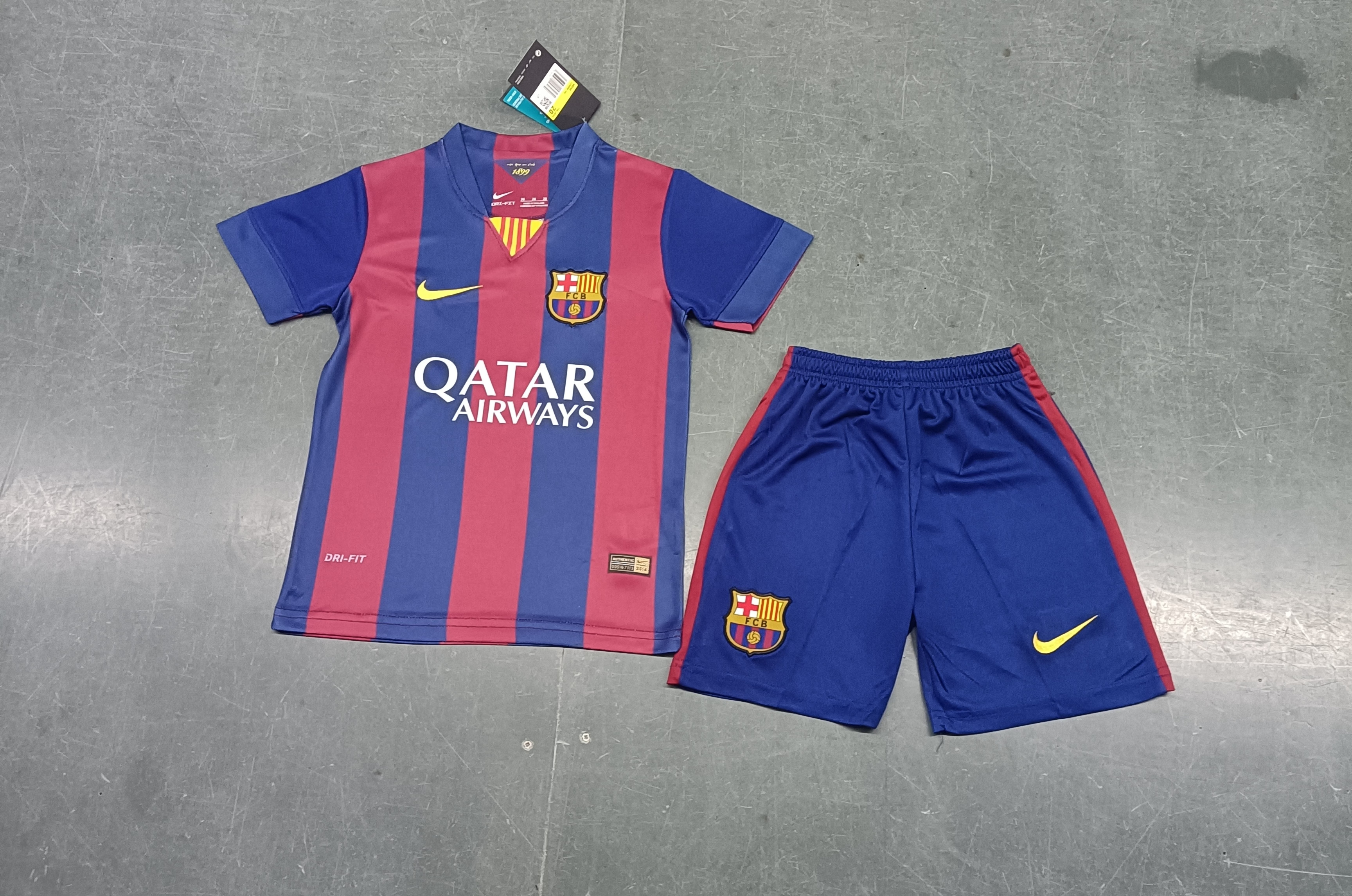 14-15 Barcelona Home Retro Kids Kit Size-16-28 Football Jersey Yupoo 3