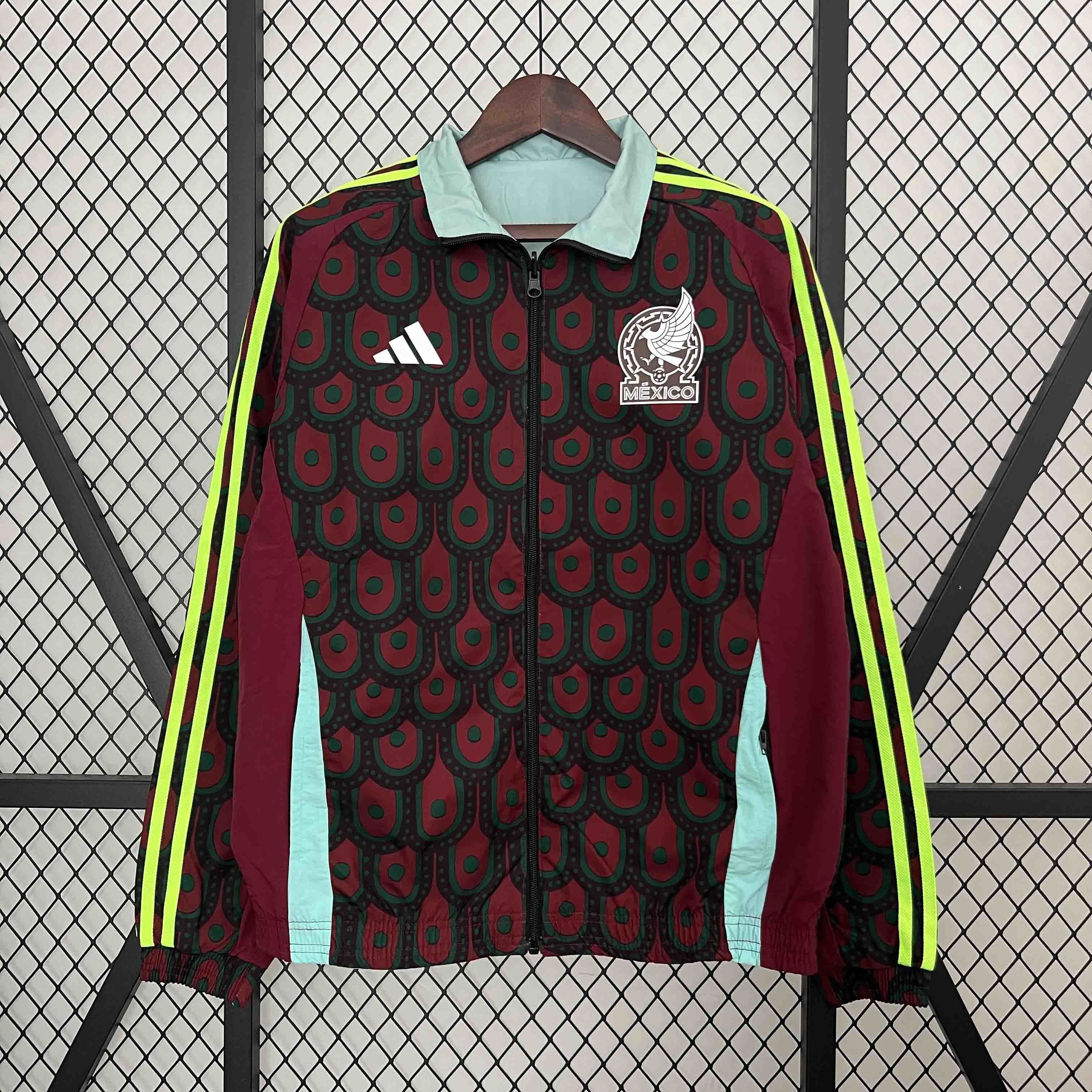 2024 Mexico Trench Coat Reversible Windbreaker Double-Sides Jacket Soccer AAAAJersey Yupoo 2