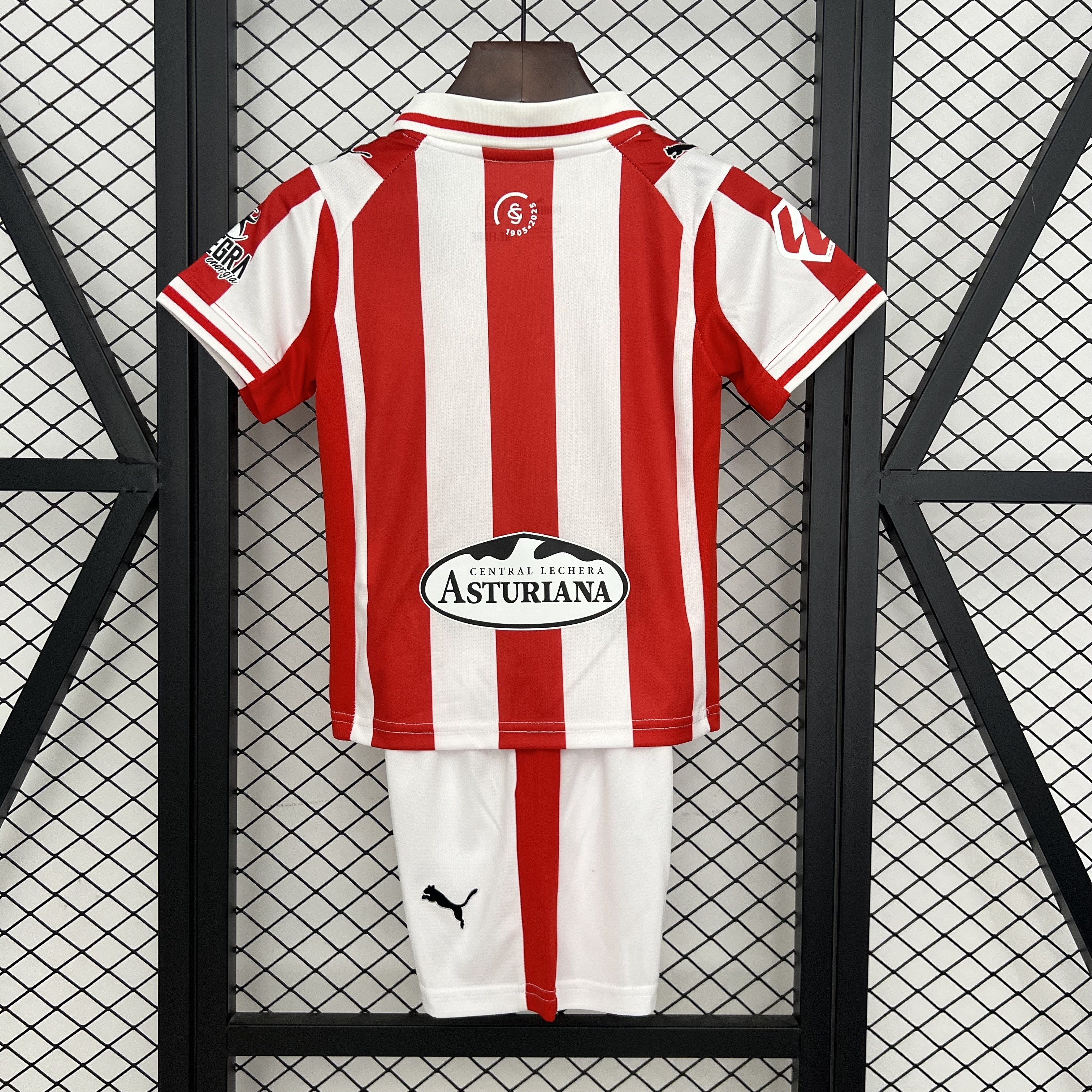 25-26 Sporting Gijon Home Kids Kit Soccer Youth Sports Suits AAAAJersey Supply Yupoo 3