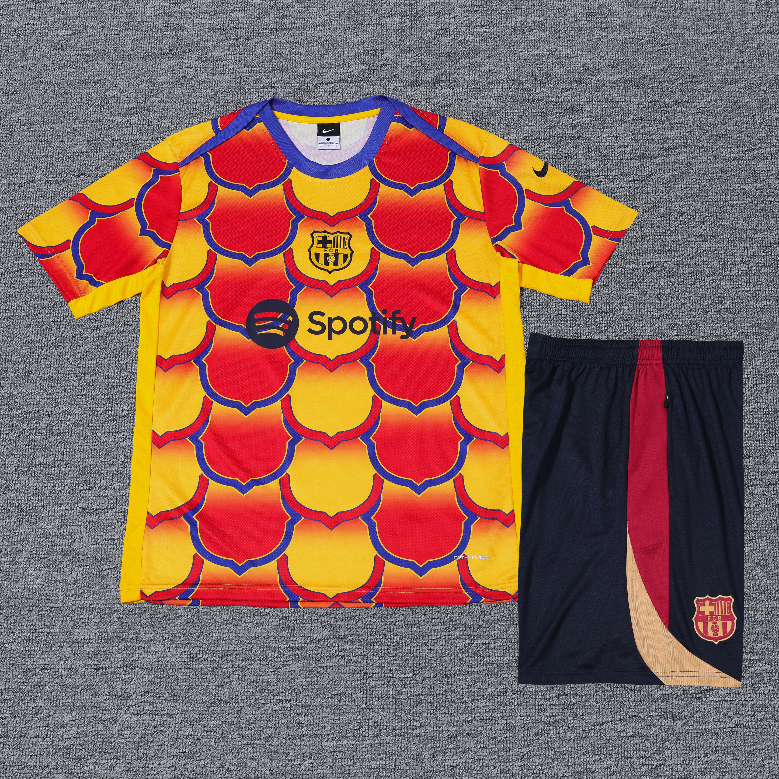 24-24 Barcelona Yellow and Red Training Suits Soccer Jerseys Yupoo 1