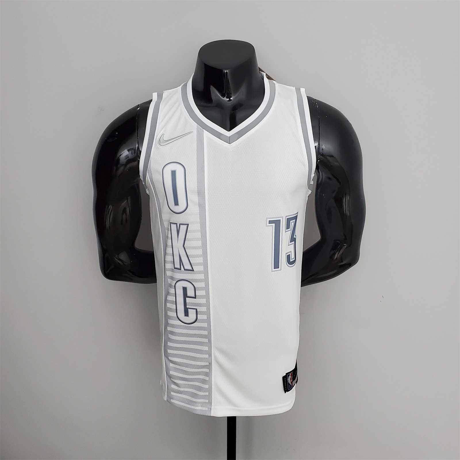 75th Anniversary 2202 Season Oklahoma City Thunder GEORGE#13 City Edition White NBA Jersey