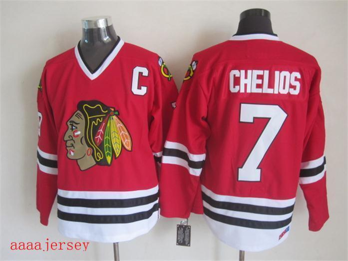 Chicago Blackhawks retro ice hockey jersey M-3XL 芝加哥黑鹰队复古冰球服 1