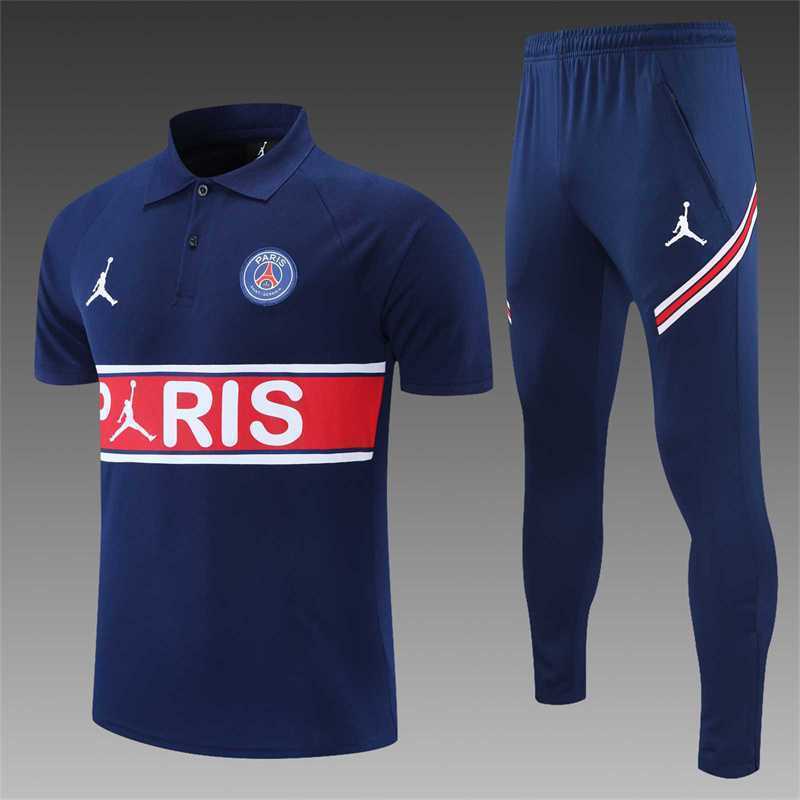 Polo Jordan PSG sapphire blue chest print