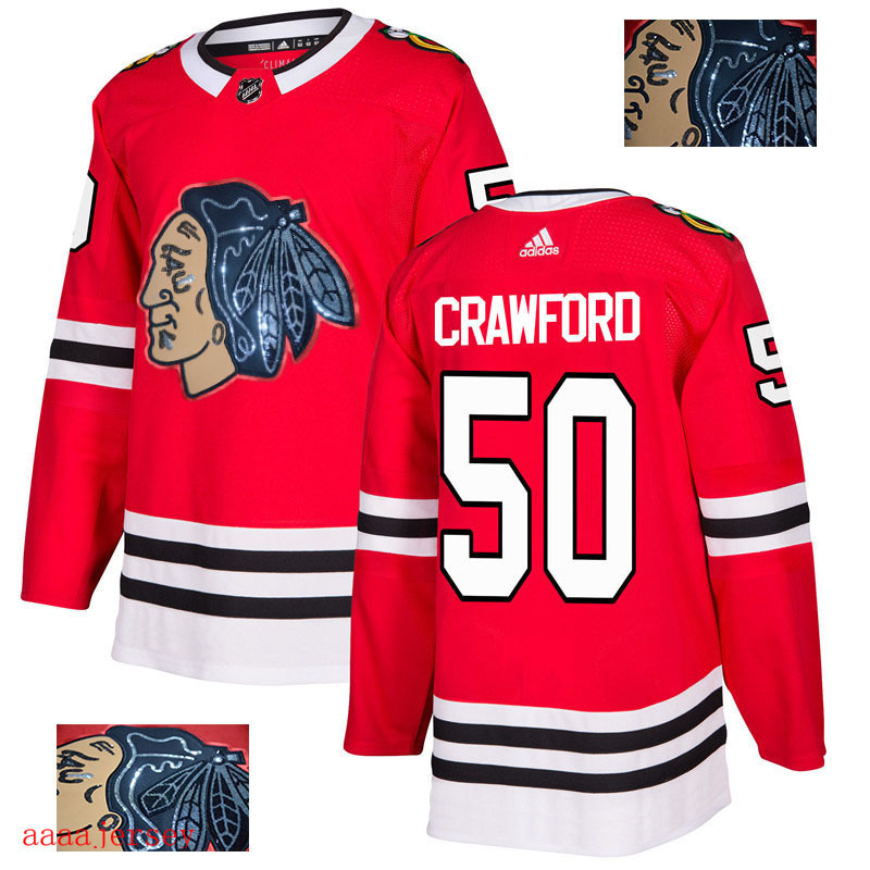 2018 Chicago Blackhawks ice hockey jersey M-3XL 芝加哥黑鹰队时尚亮片款冰球服 12