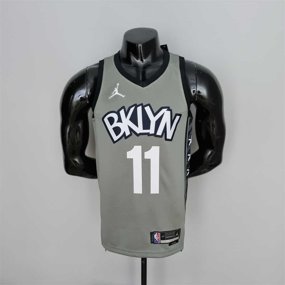 75th Anniversary Irving #11 Brooklyn Nets City Edition Gray NBA Jersey