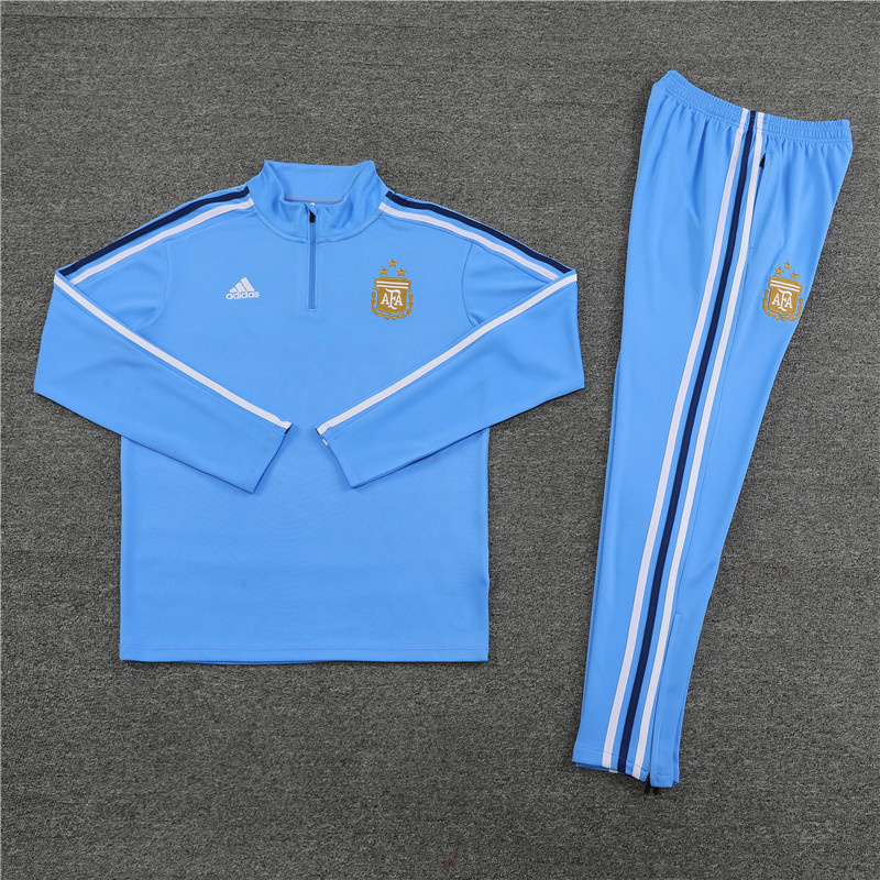 2023 Argentina Long Sleeve Kits Blue Zipper Training Suits Jersey Supplier Yupoo 2