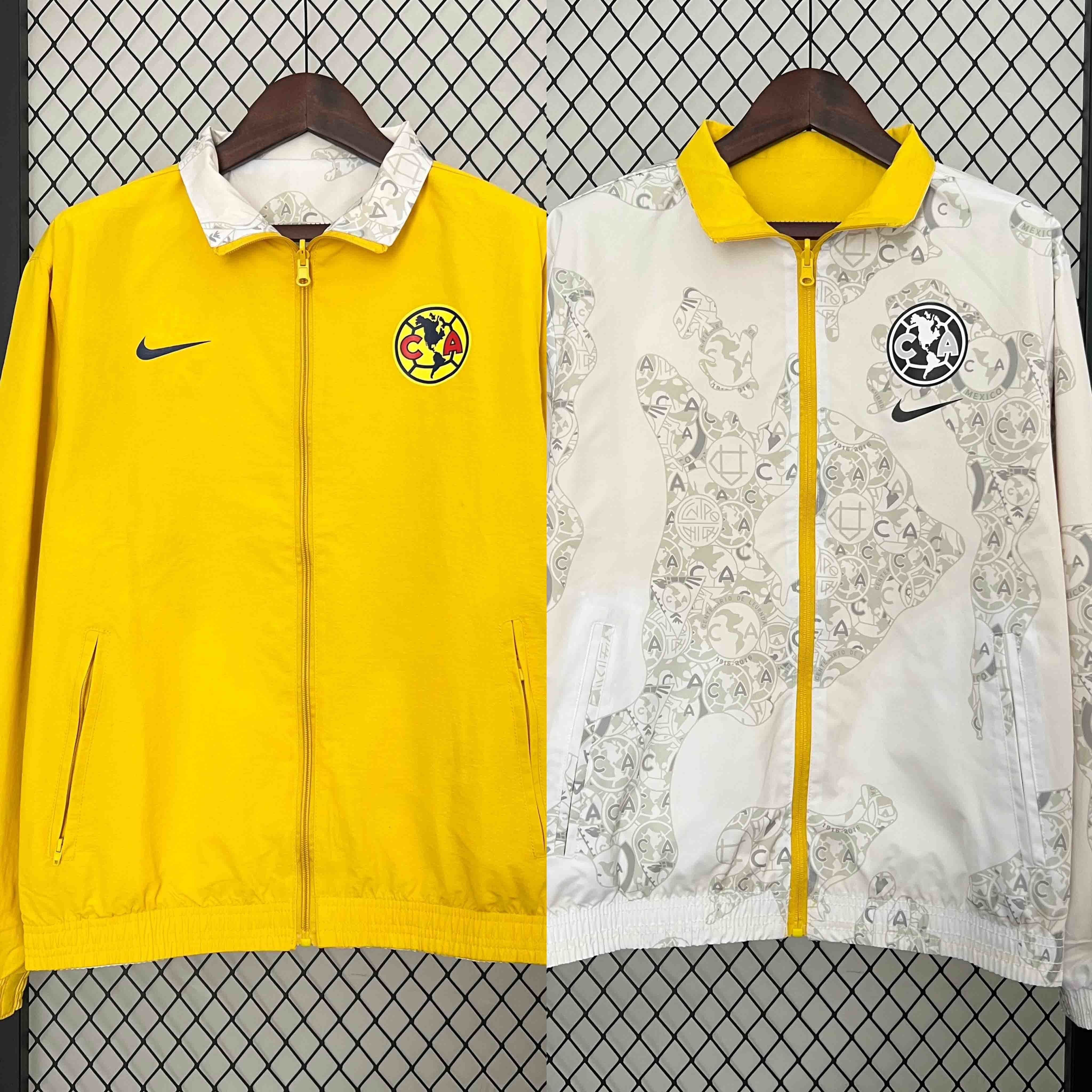 2024 Club America Trench Coat Reversible Windbreaker Double-Sides Jacket Soccer AAAAJersey Yupo