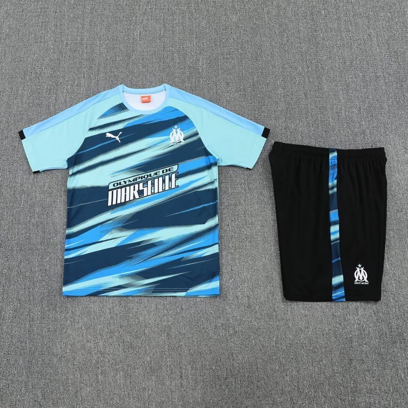 25-26 Marseille Fast Training Kits Blue Football Tracksuits 1