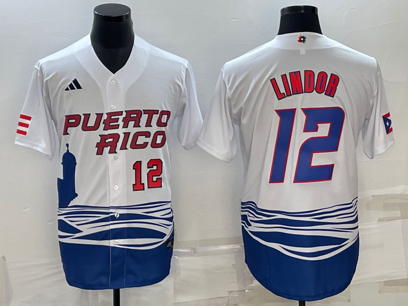 White Puerto Rico 2023 World Cup Baseball Jerseys 9