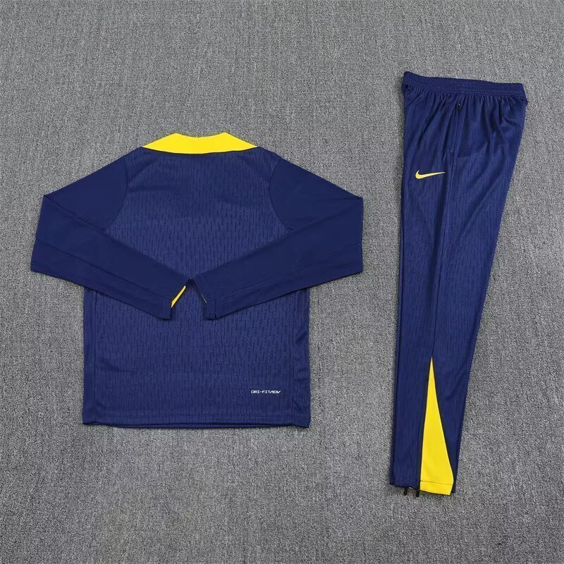 25-26 Atletico Madrid Navy Training Kits Long Football Tracksuits 2