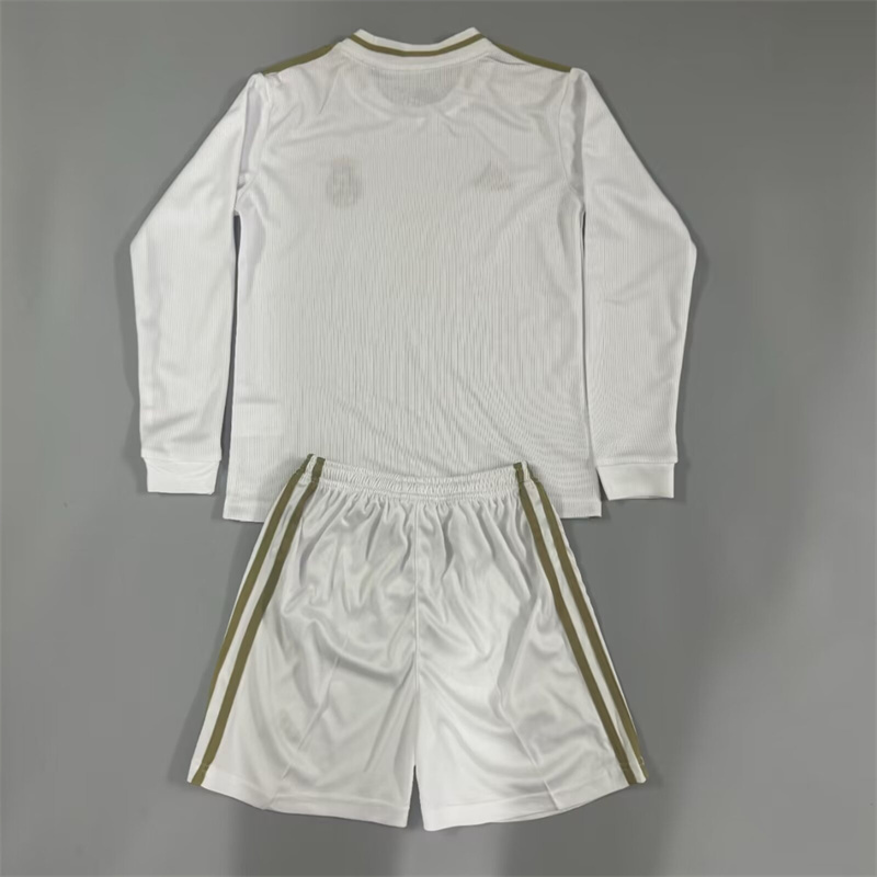 19-20 Real Madrid Home Long Sleeve Retro Kid Kits Youth Apparels Soccer AAAAJersey Yupoo 1