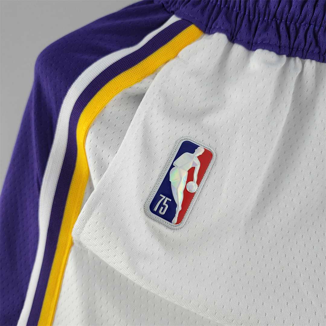 75th anniversary Los Angeles Lakers white NBA shorts 6