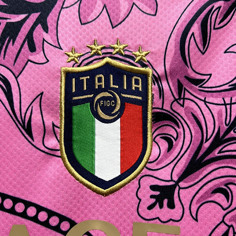 2024 Italy X Versace Pink Special Edition Kit Football T-Shirt AAAAJersey Supplier Yupoo 8