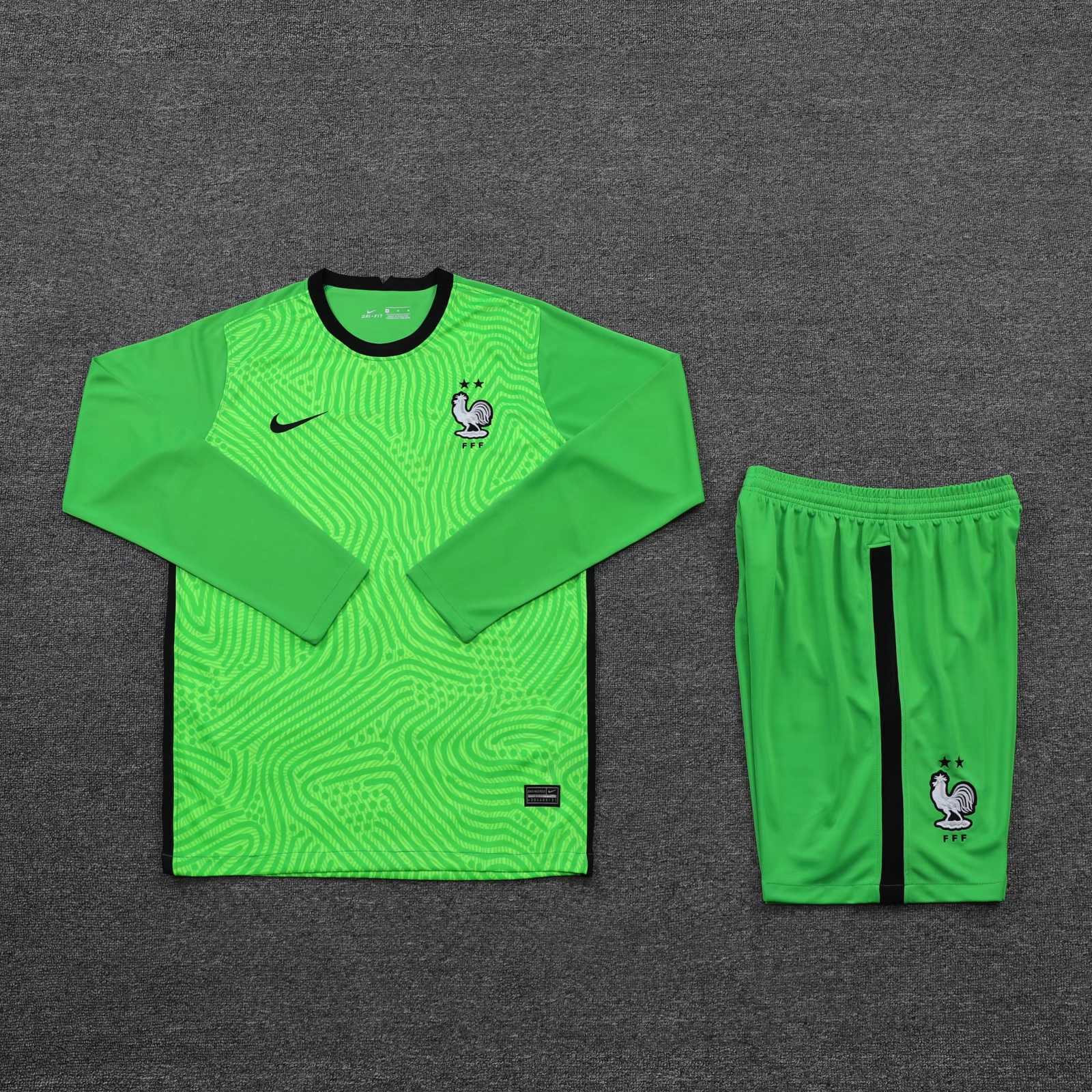 2021 France green goalkeeper long sleeve 3