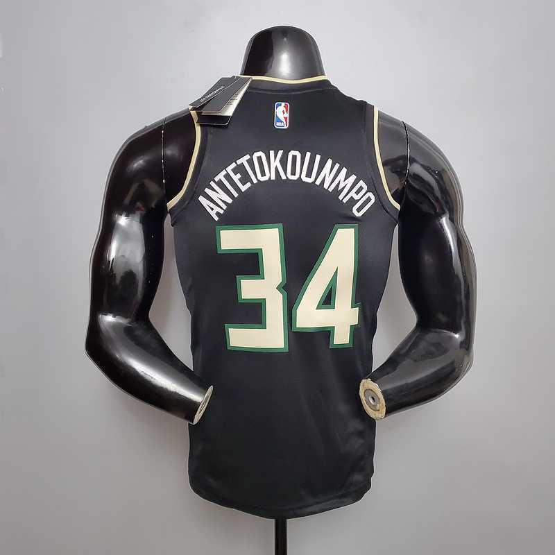 New Bucks Jordan Antetokounmpo #34 Theme Edition Black 5