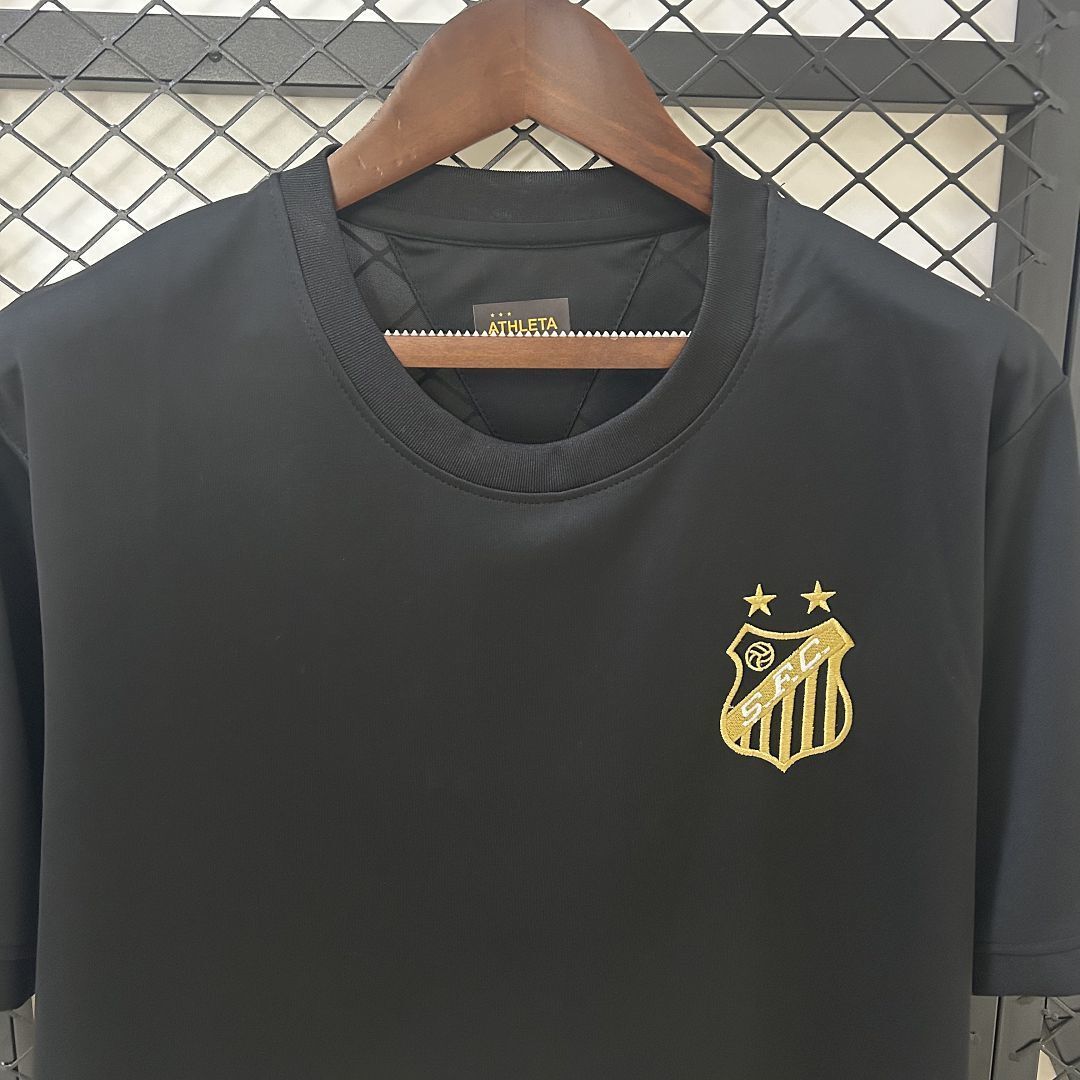 25-26 Santos Pelé Black Kit Soccer T-Shirt AAAAJersey Dropship Yupoo 5
