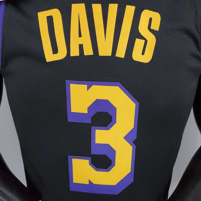 2021 DAVIS#3 Los Angeles Lakers Black Latin Black 4